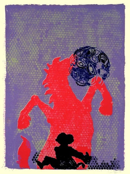 Jörg Immendorff - untitled (Pferd, Affe, Augenkugel)